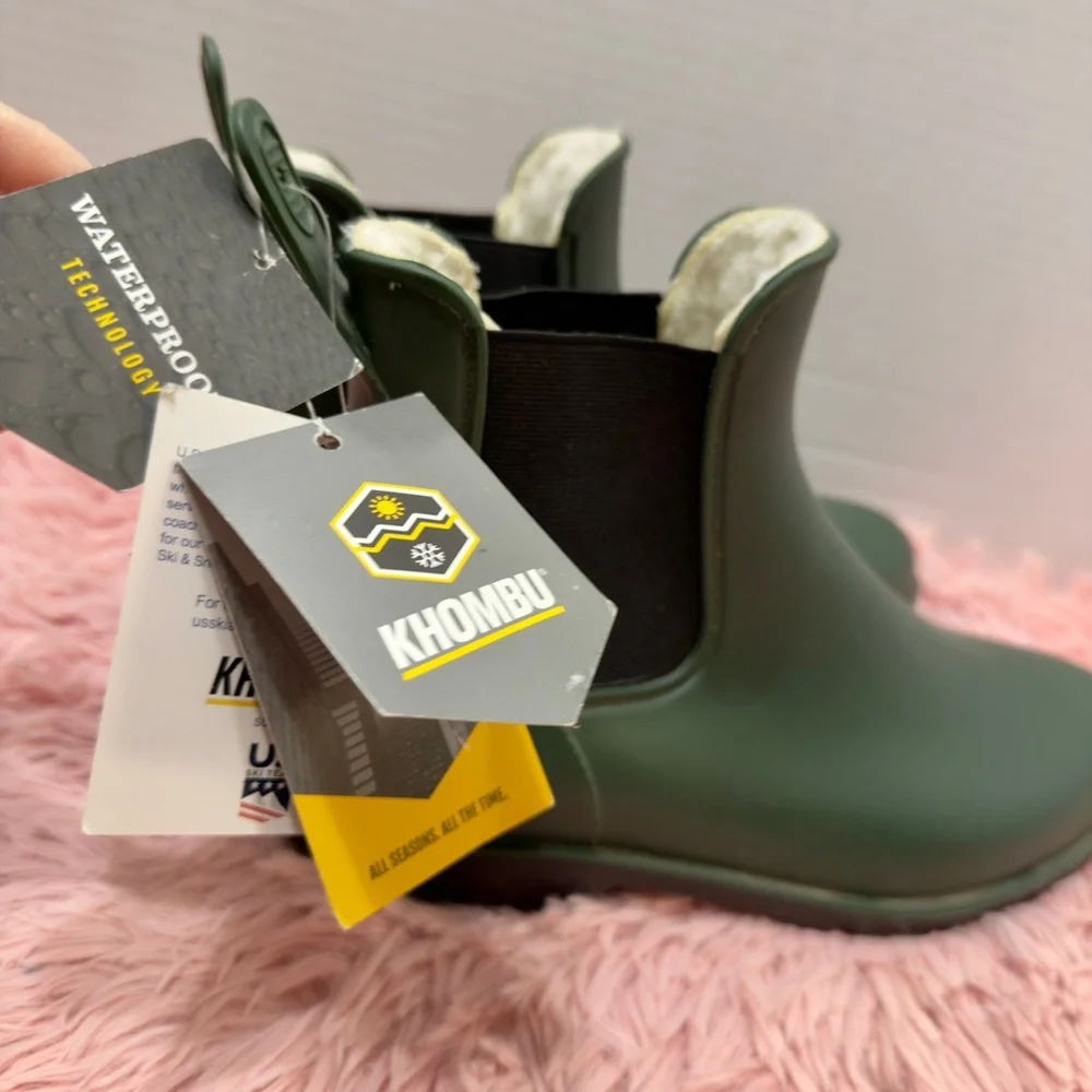 NWT Khombu Danielle Dark Green Waterproof Hiker Winter Snow Rain Boots Size 6‎